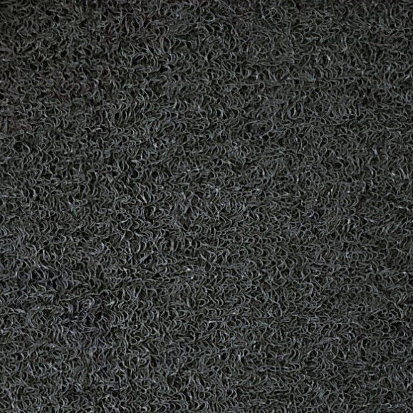 Close-up of the detachable vinyl carpet material, black colour